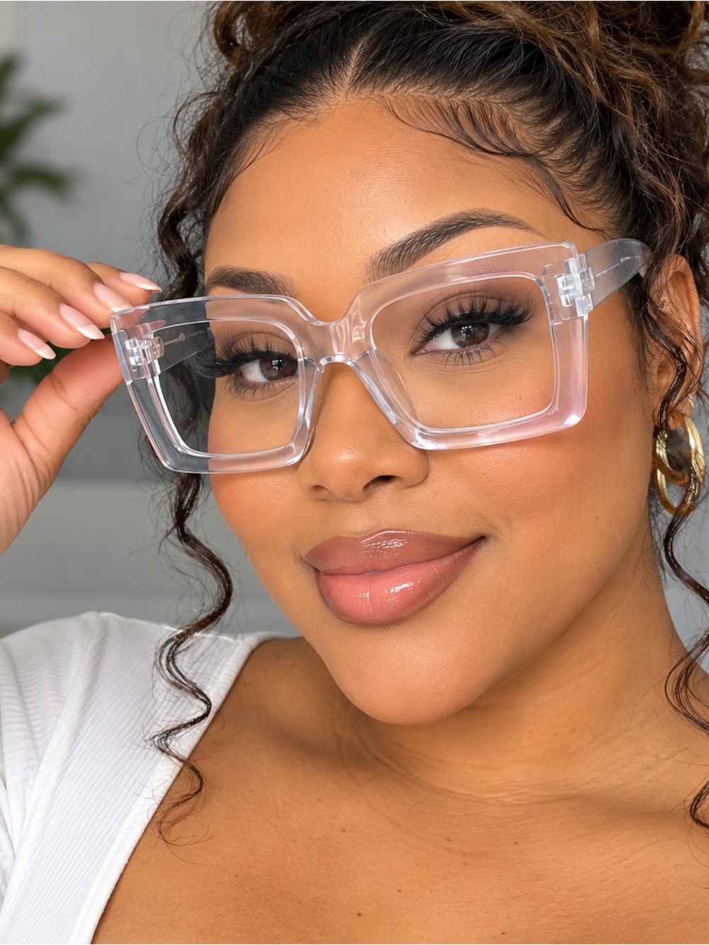 Clear Square Frame Fashion Glasses